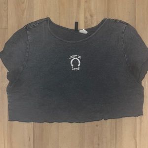 Grey black crop top